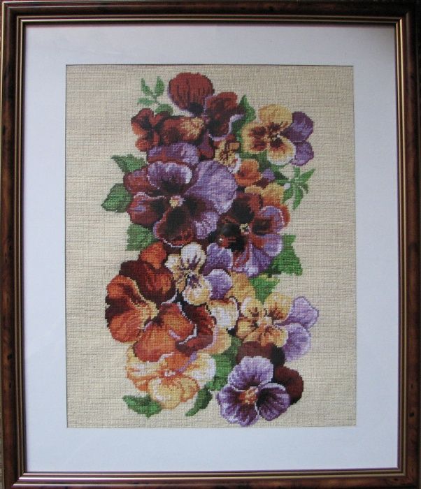 Goblen Flori, 20 x 25 cm suprafață cusută