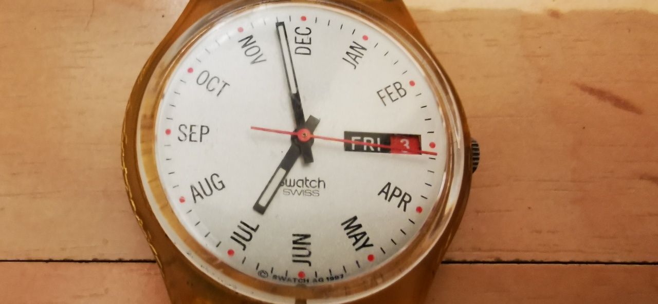 Ceas vechi Swatch calendar anul 1998 retro vintage de colecție
