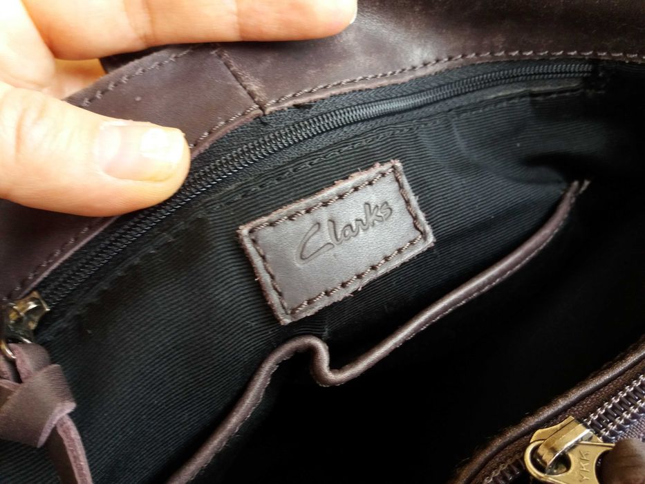 дамска чанта,малка кожена торба-Clarks,кафява естествена кожа