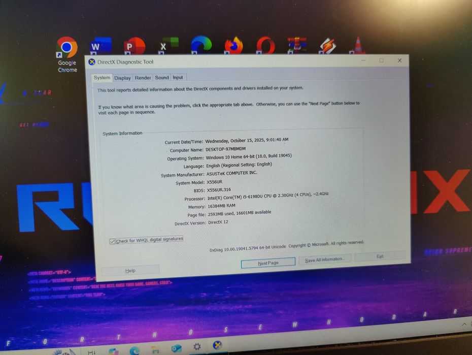 Laptop gaming Asus Rog cu 16Gb ddr4 video Gtx 4Gb ssd GTA FORTNITE CSG