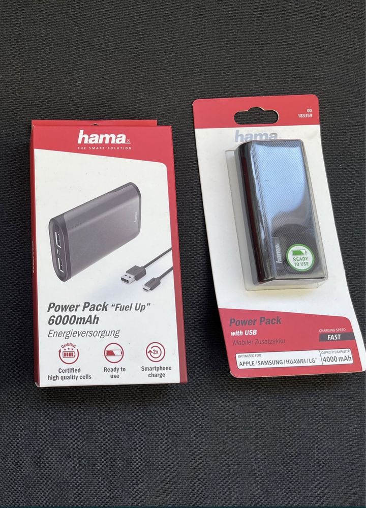 Baterie Externa HAMA Fast Charging 6000mAh /4000mAh Noua Sigilata