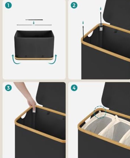 Кош за пране с 3 отделения - 150 литра