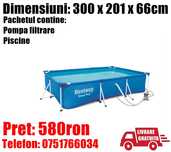 Piscina Bazin Familie Copii Cadru Metal Bestway 300x201x66 cm+Pompa TM