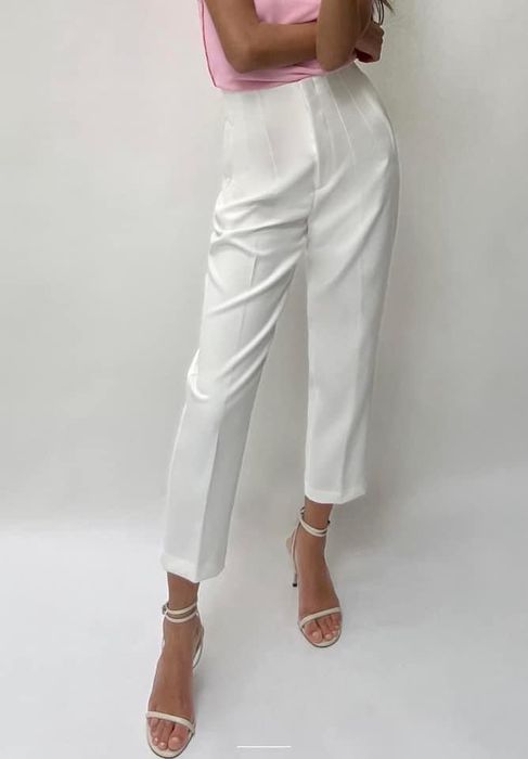 Pantaloni Zara albi office noi cu eticheta