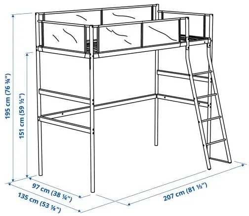 Легло с надстройка и бюро VITVAL IKEA