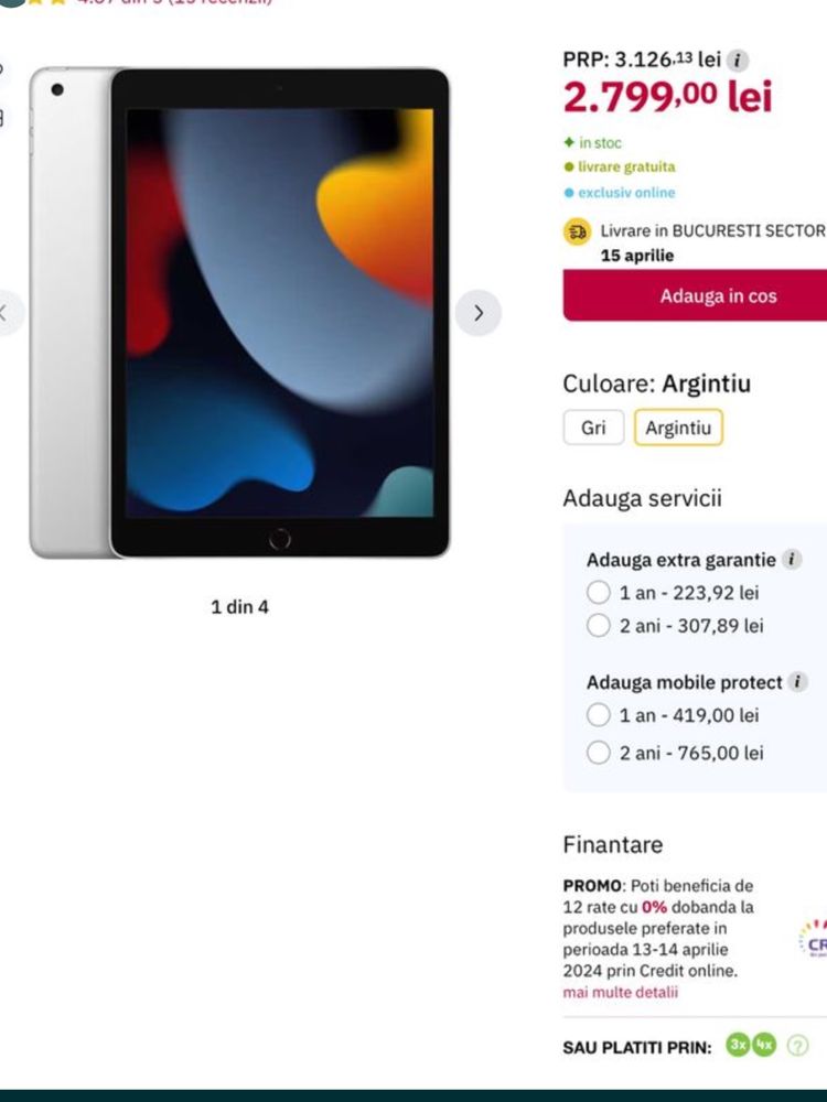 Tableta ipad 9  256 gb nou sigilata