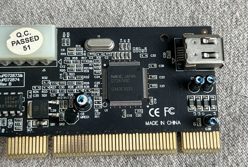 Placă PCI FireWire IEEE1394 cu 3 porturi externe și 1 intern PC Deskto