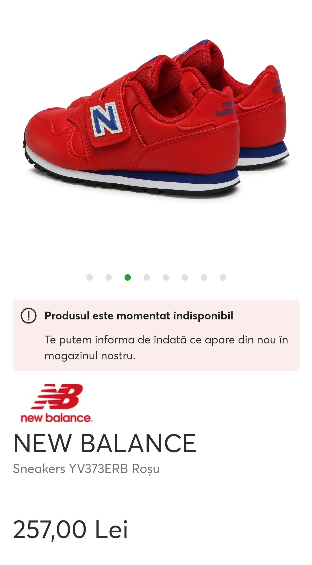 Pantofi sport copii New balance rosu marimea 35