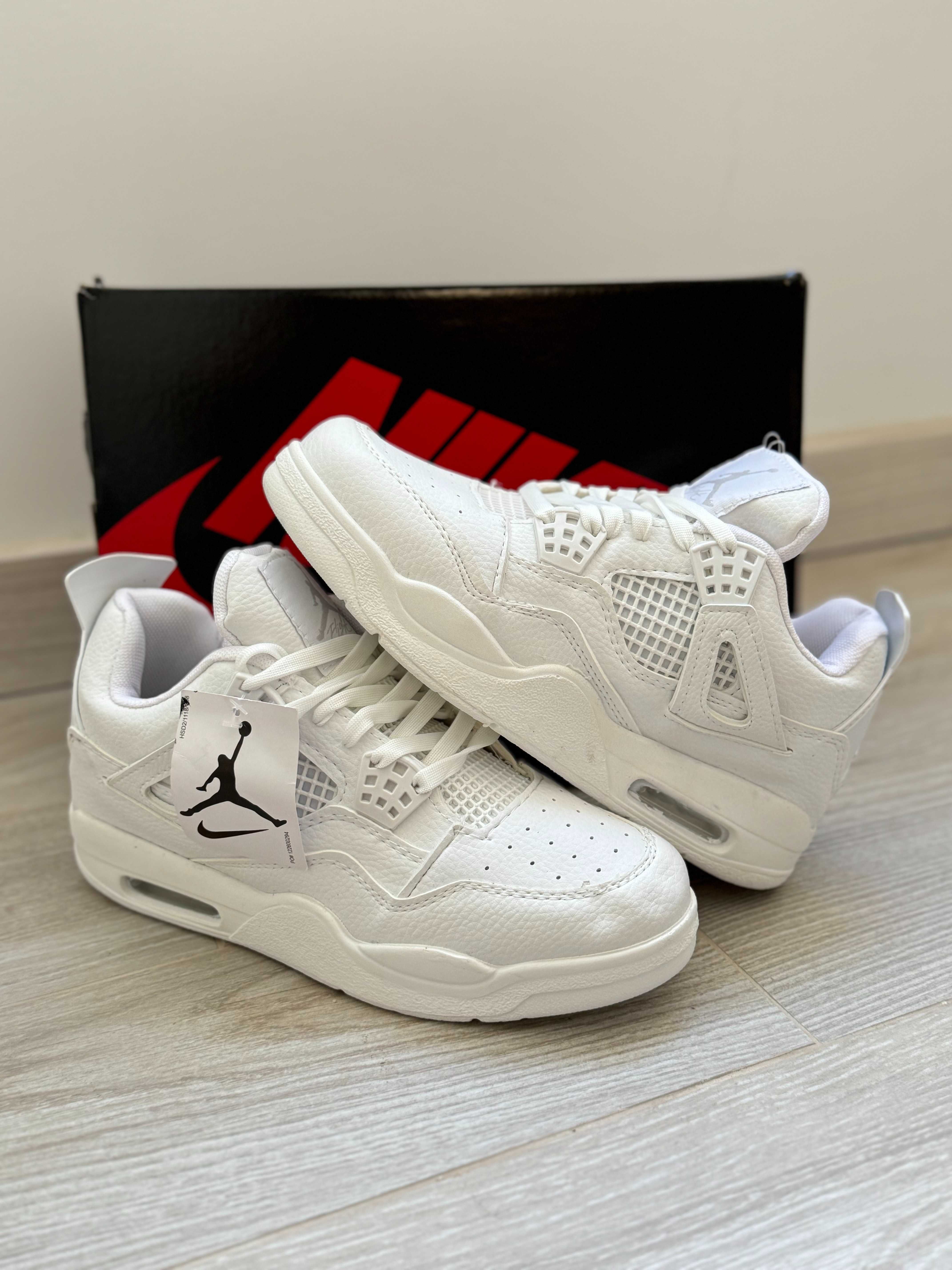 Adidasi AIR JORDAN 4 Pure Money, Produs Nou NIKE - Triple White