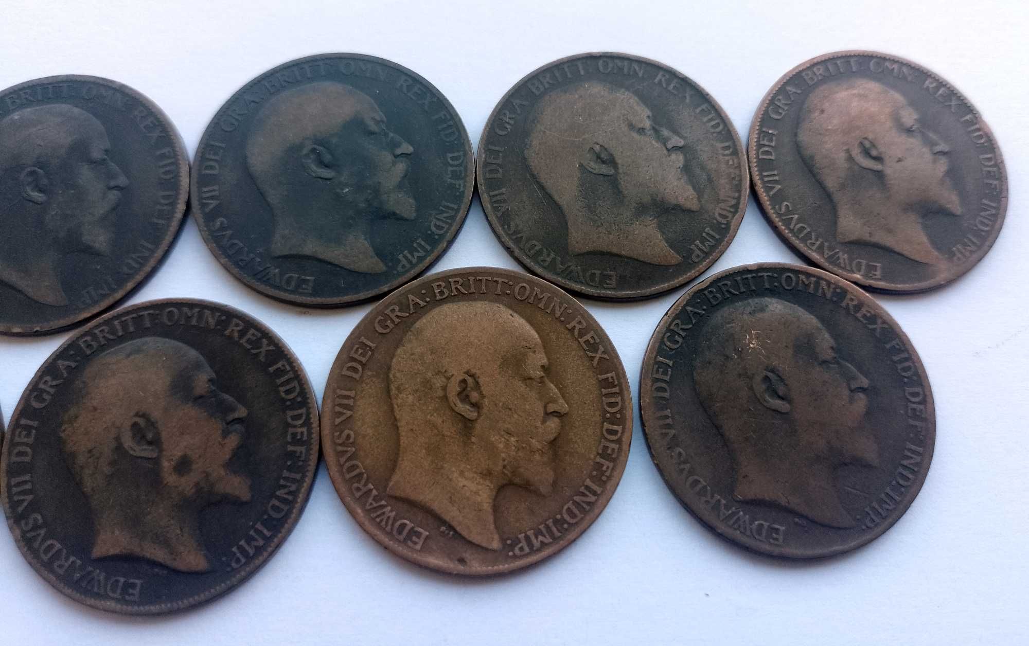 Lot 9 Monede 1 penny Anglia- consecutive 1902-1910