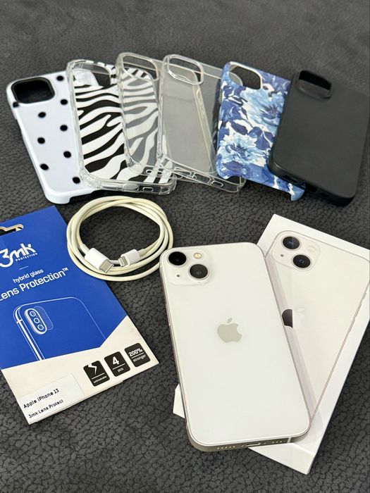 Iphone 13, 256 GB, starlight. Full box + huse & folie cadou