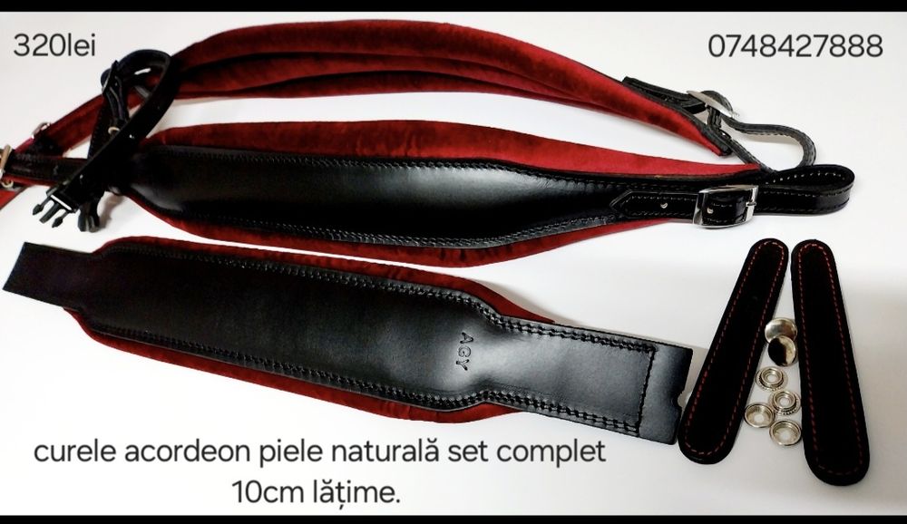 Curele acordeon piele naturală și catifea.