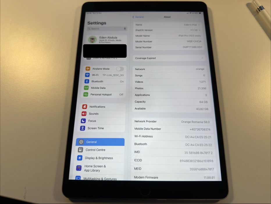 iPad Pro (10.5-inch) 64GB, Space Gray, Wi-Fi + Cellular