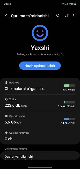 Samsung not 10 + 5g 12/256 2 simkartalik
