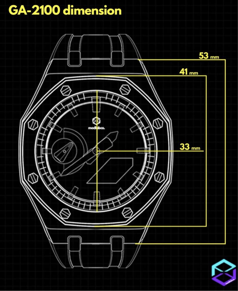 Ceas G-SHOCK ga-2100 mod Nautilus (Rose Gold)