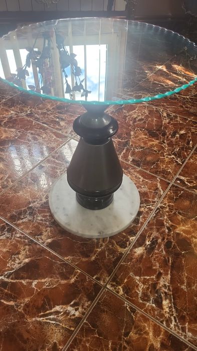 Masuta sticla metal marmura