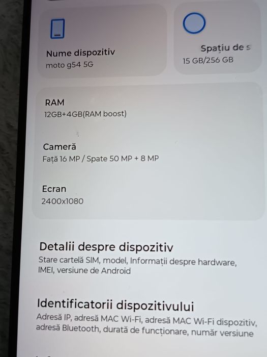Motorola g54 12gb ram 256 memorie pentru piese