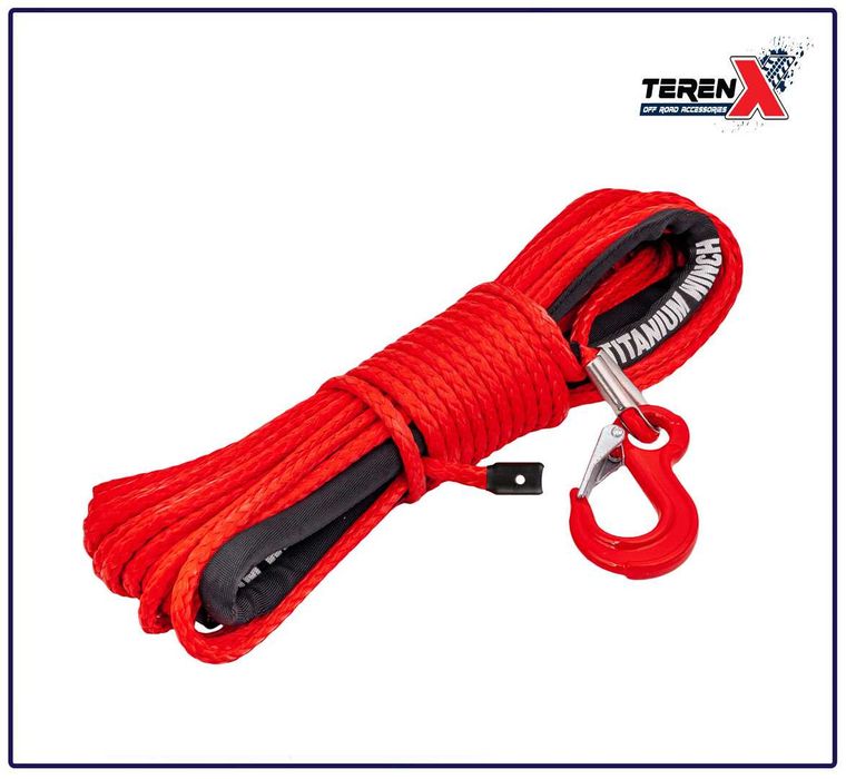 Șufă Sintetică troliu 8mm x 24m cu Cârlig