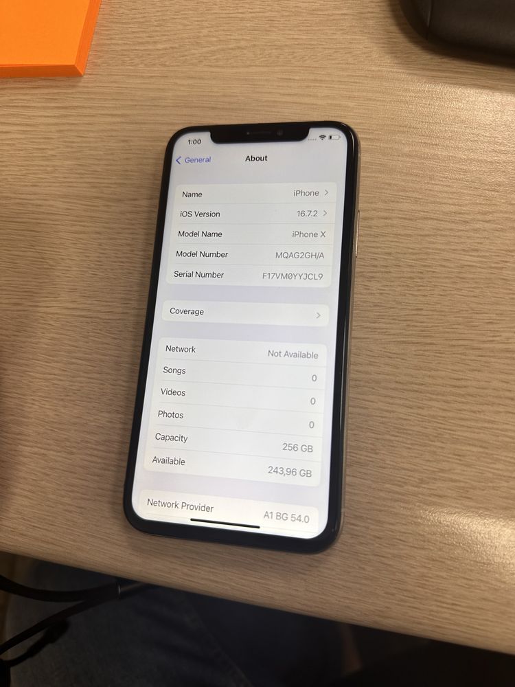 Iphone X 256Gb/100% battery