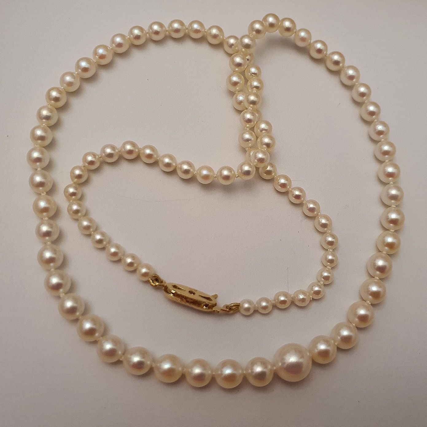 colier perle naturale akoya 3-8 mm cu inchizat. aur 18k