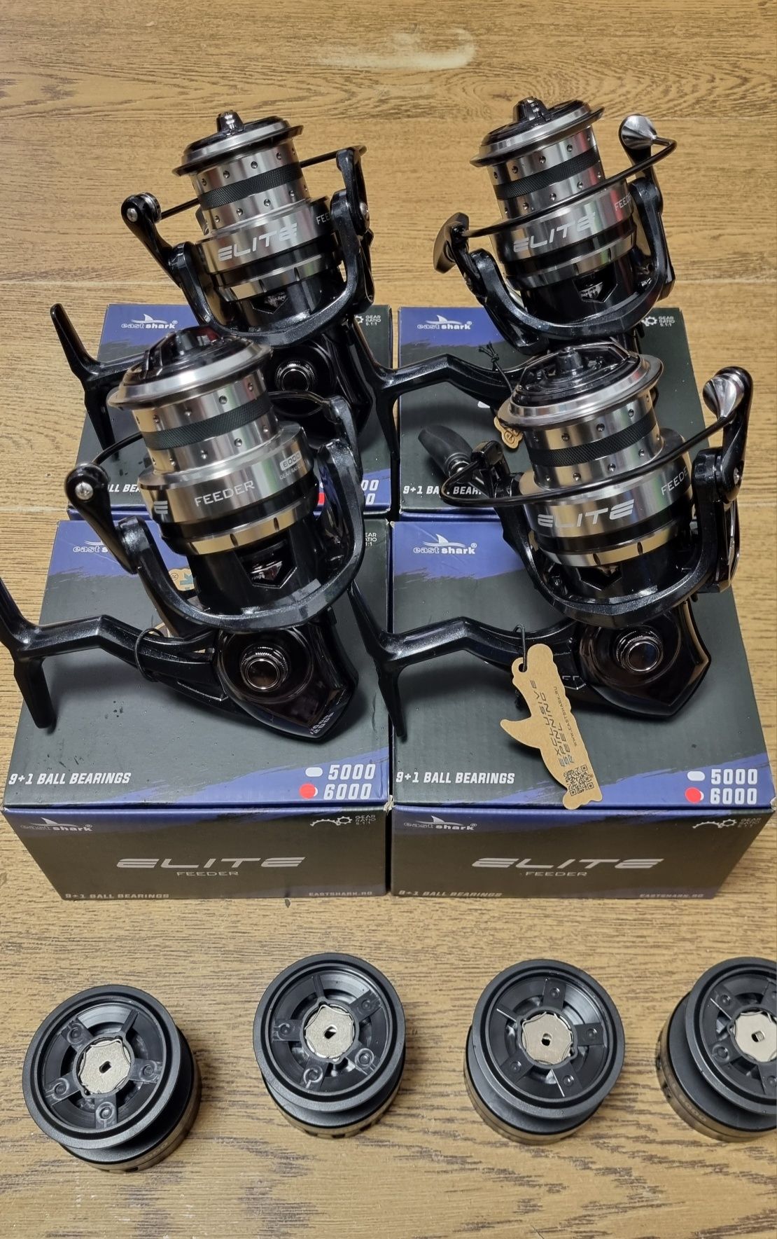 Set 4 Mulinete Eastshark ELITE FEEDER 6000 9+1 Rulment Model New 2024