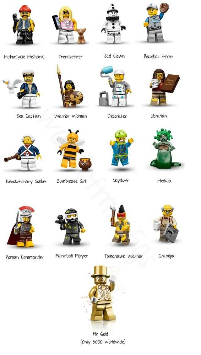 Лего минифигурки серия 1-11 Lego minifigures series