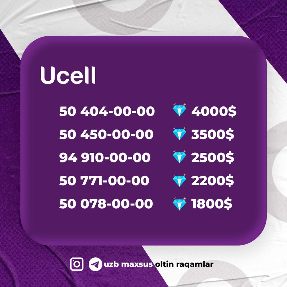 Uzb maxsus oltin raqamlar