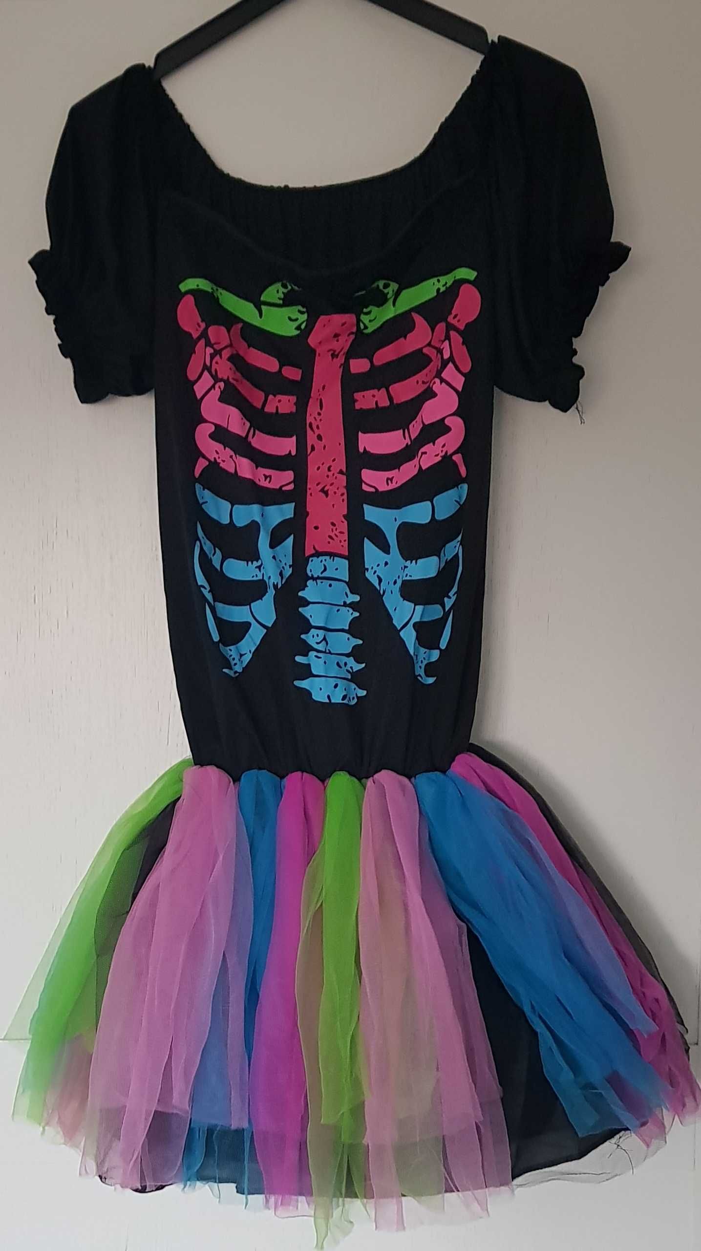 Costum carnaval Neon Skeleton Femei , marimea L