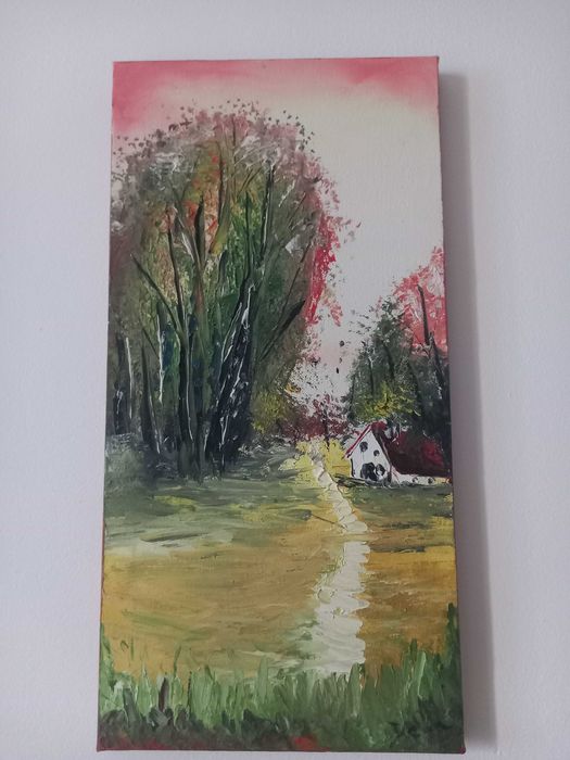 picturi în ulei pe pănză.pictura, pictat manual, texturata, cutit