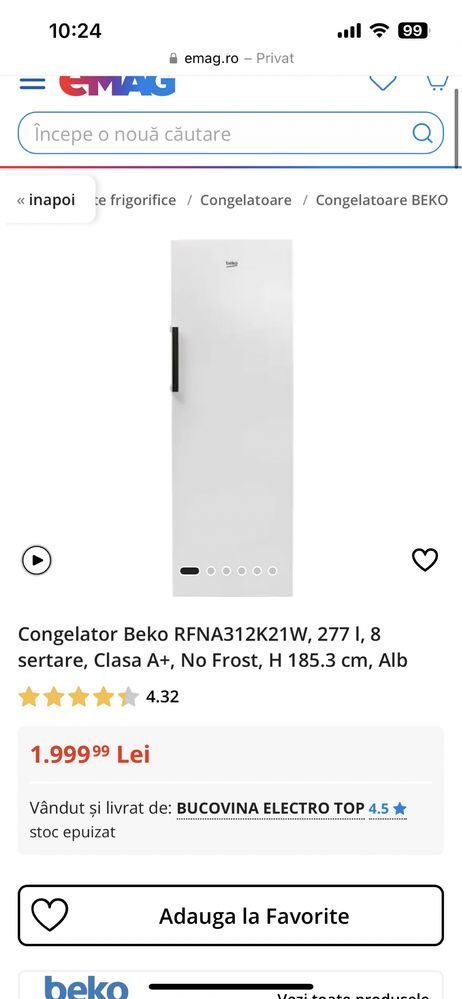 Congelator BEKO alb