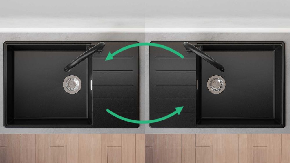 Черна кухненска мивка от гранит Копенхаген 780x500 Top 60