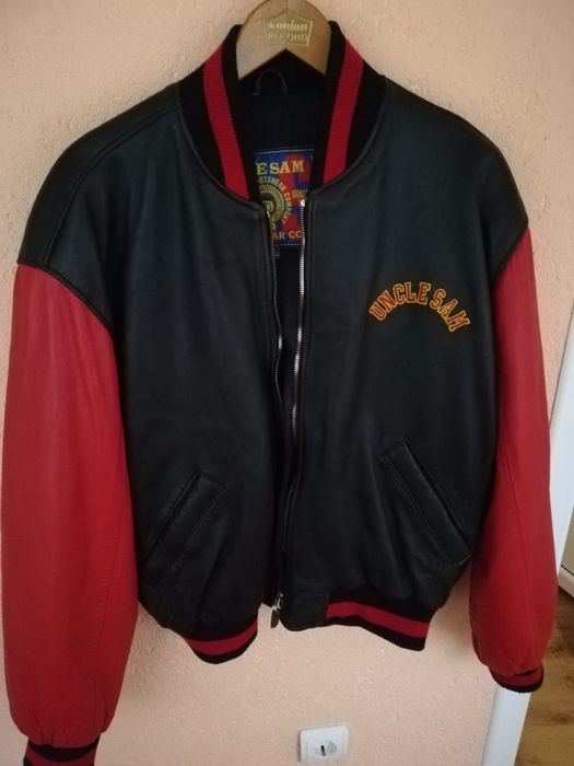 Geacă bărbați piele Uncle Sam bomber L