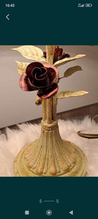 2 lămpi vechi noptieră cu flori