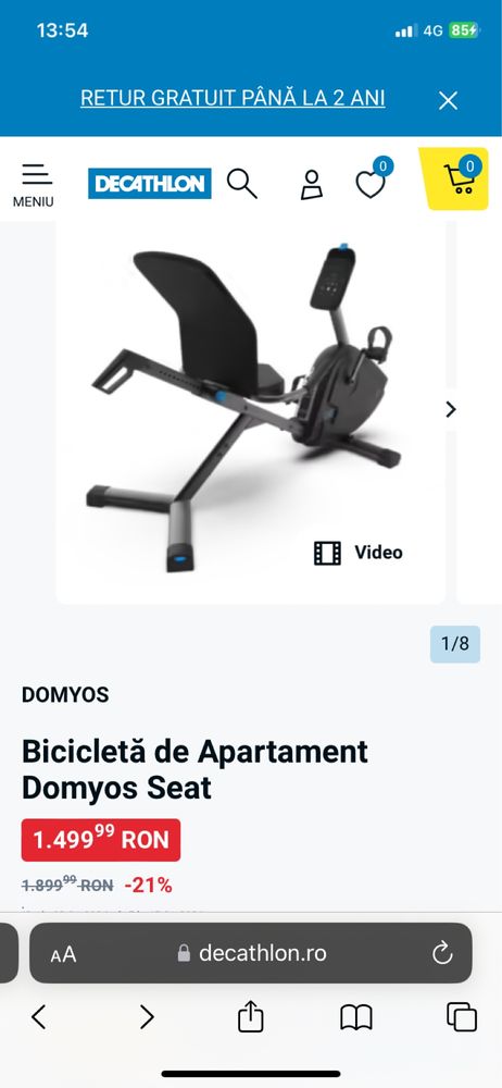 Bicicleta de apartament Domyos Seat