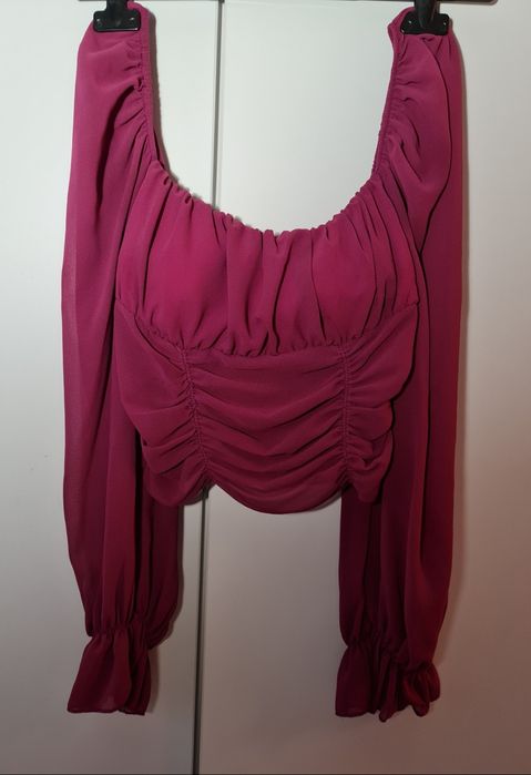 Bluza violet din voal scurta