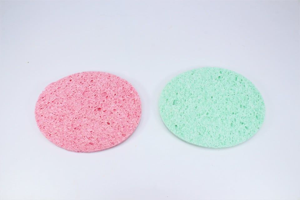 Set 2 bureti curatare fata, Makeup, Roz-Verde, 02