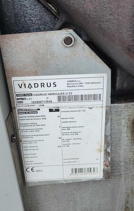 Centrala termica pe lemn - Viadrus Hercules U22