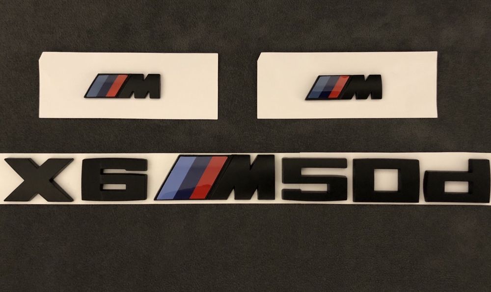 Emblema Sticker Logo Aripa Bmw Black Neagra Negre X6M50d i E71 F16 G06