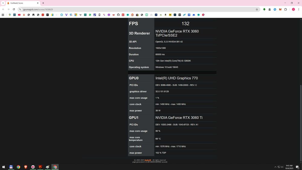Asus RTX 3060Ti dual OC 8GB GDDR6 PCIE 4.0
