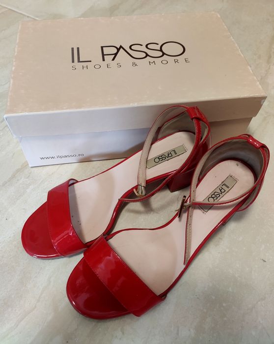 Pantofi noi Il Passo, lac rosu, 37