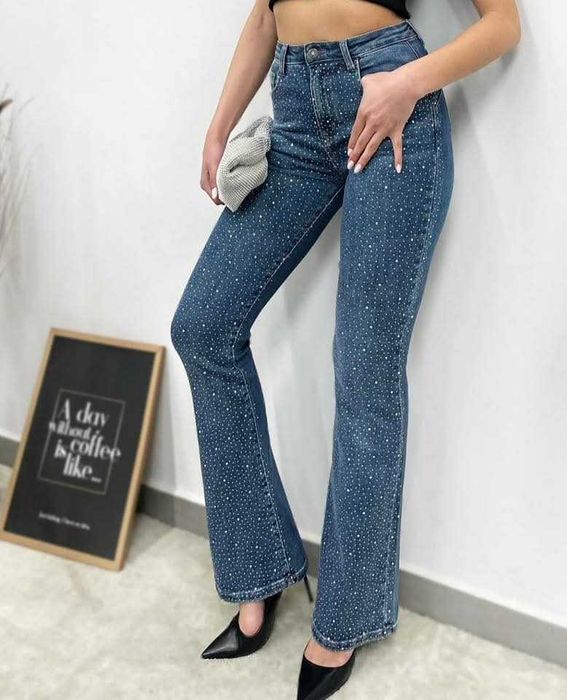 Красиви дънки с камъни р-р ХЛ