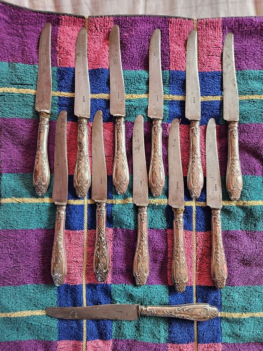 Set 12 cuțite argint