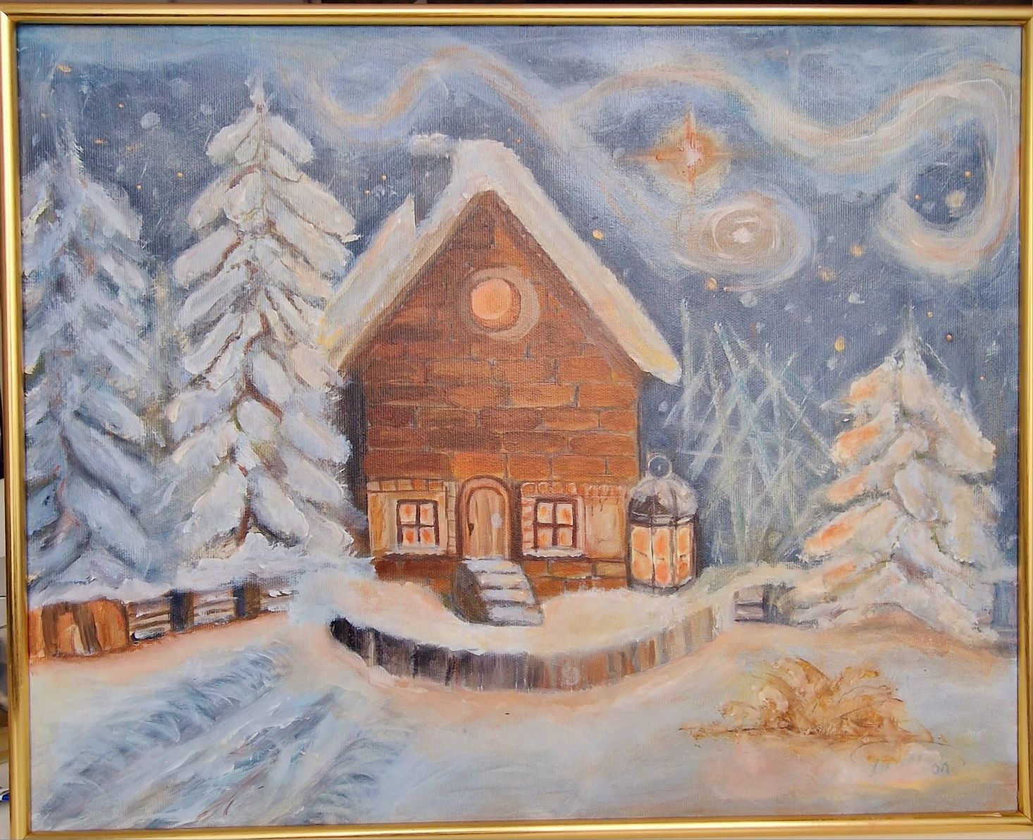 Peisaj de iarna #,tablou #decoratiuni #apartament