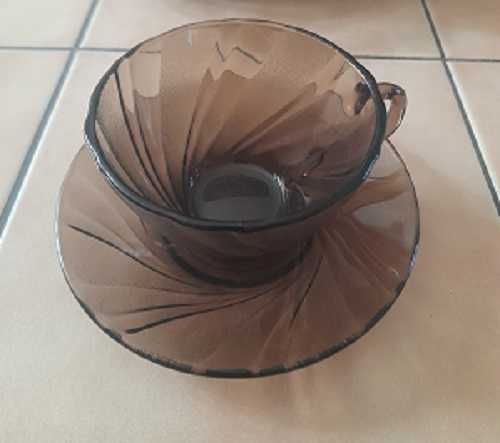 set pahare si cesti Duralex termorezistente fumurii
