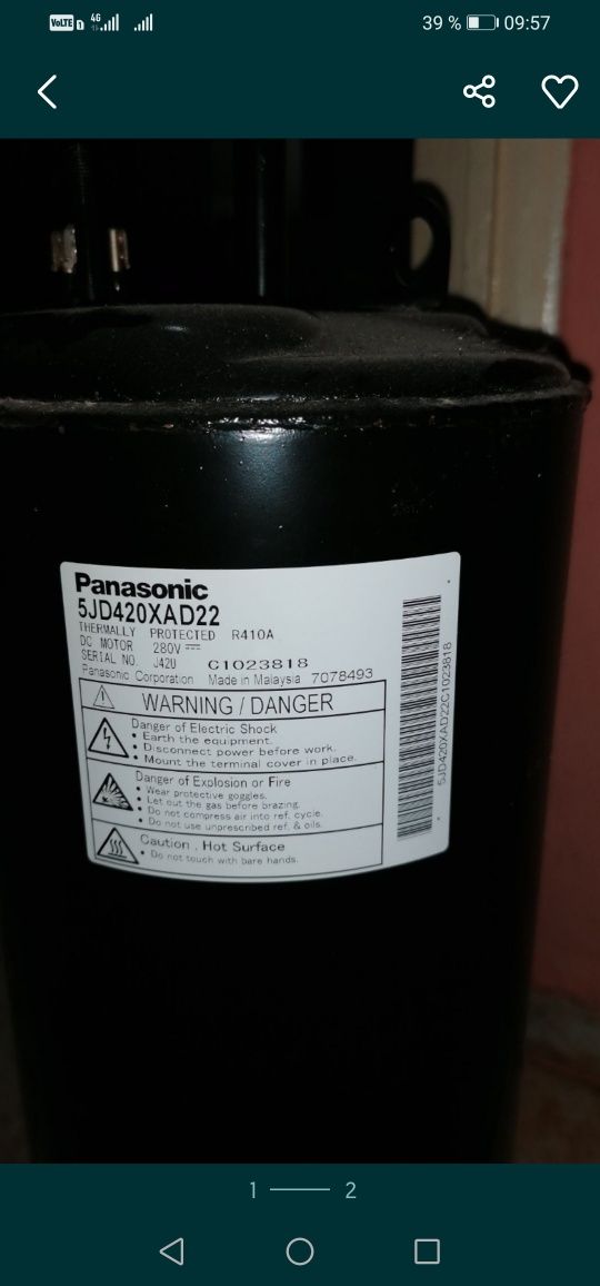 Compresor PANASONIC 42000 btu monofazat inv