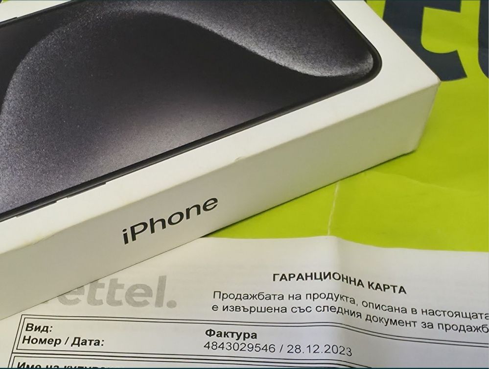 КАТО НОВ 512GB iPhone 15 Pro Max ЙЕТЕЛ Гаранция до 2026 TITANIUM BLACK