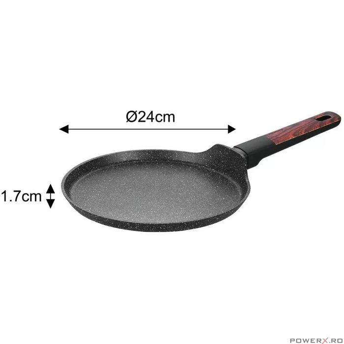 Set oale si tigai, 12 bucati, acoperit antiaderent, negru cu manere