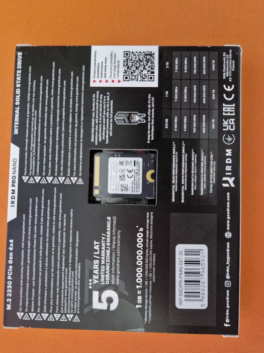 Goodram IRDM PRO NANO 2 TB SSD factor 2230  PCIe gen 4 x4