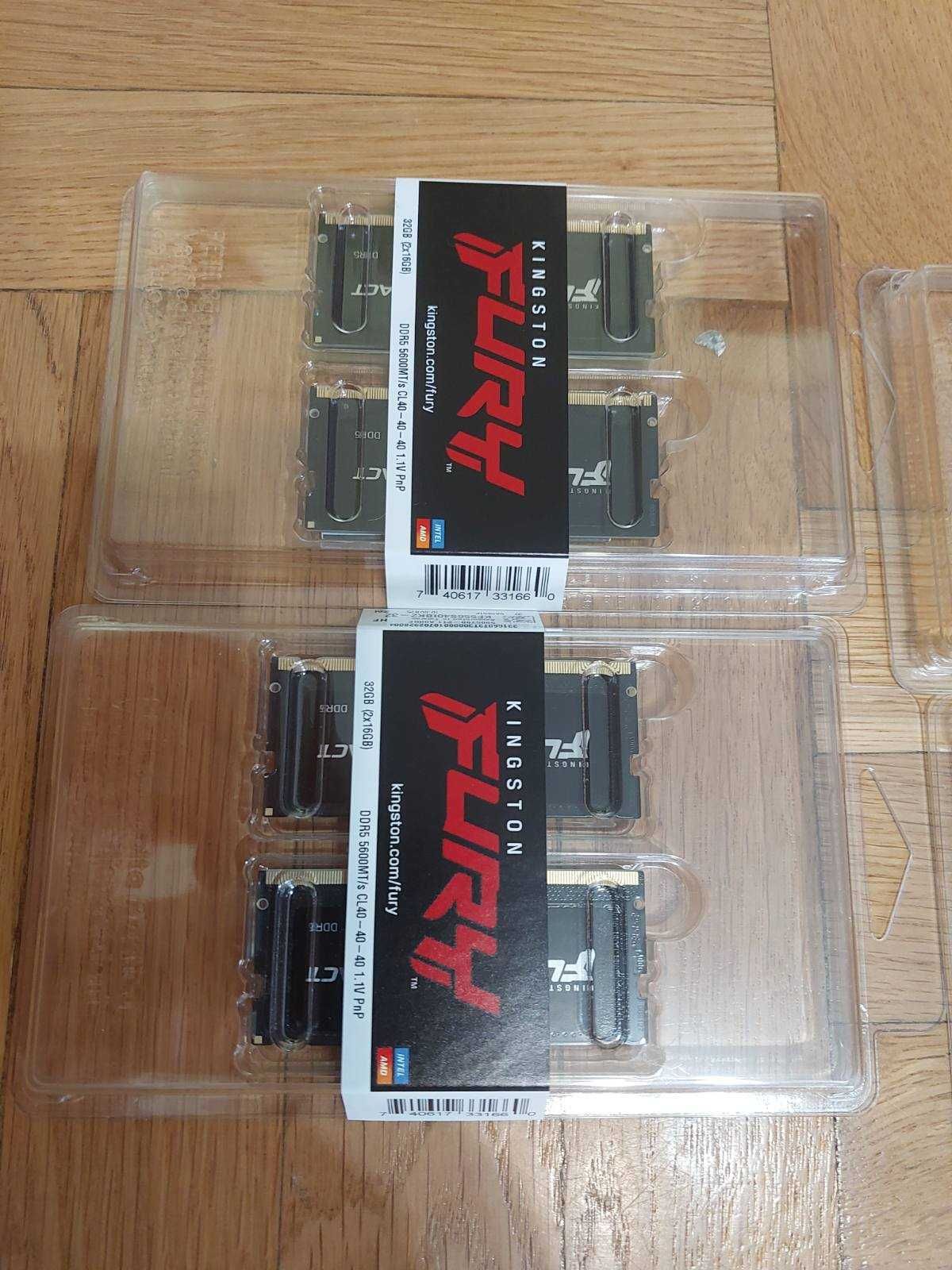 НОВИ 32GB DDR5 Kingston Fury 5600Mhz, CL40 - за лаптоп SODIMM