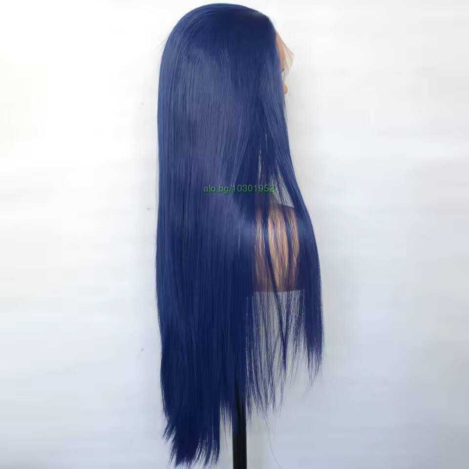 Синя права перука с дантела 13*4*1 LACE FRONT